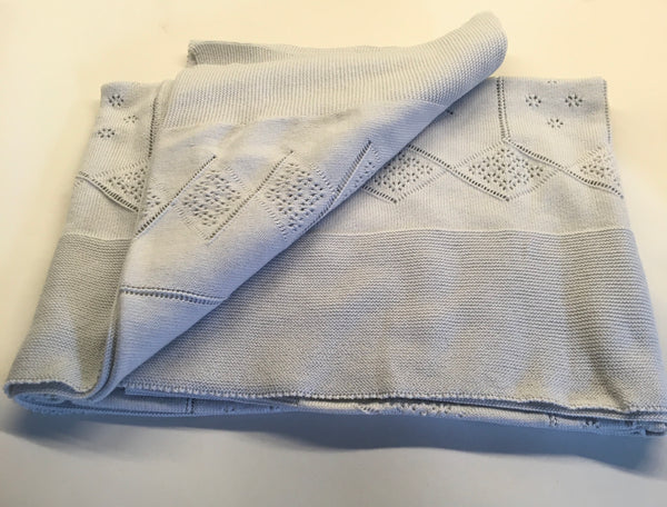 Nico Dingo Grey Cotton Knit Baby Blanket