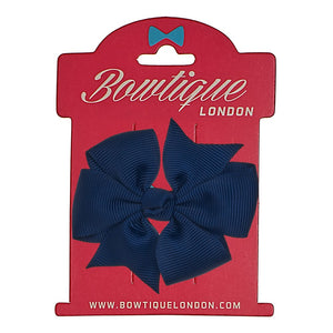 Bowtique Large Navy Blue Pinwheel Bow