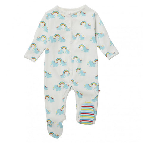 Piccalilly Rainbow Elephants Sleepsuit