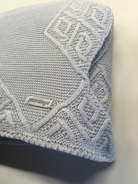 Nico Dingo Grey Cotton Diamond Knit Baby Blanket