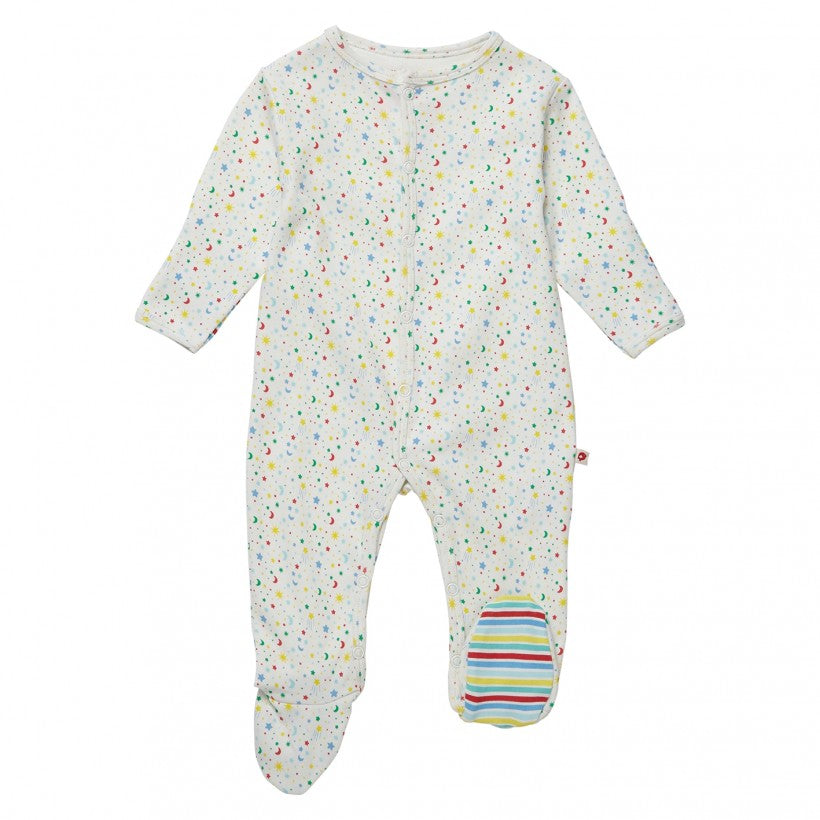 Piccalilly Ditsy Star Footed Sleepsuit