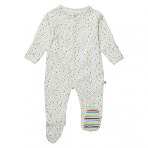 Piccalilly Ditsy Star Footed Sleepsuit