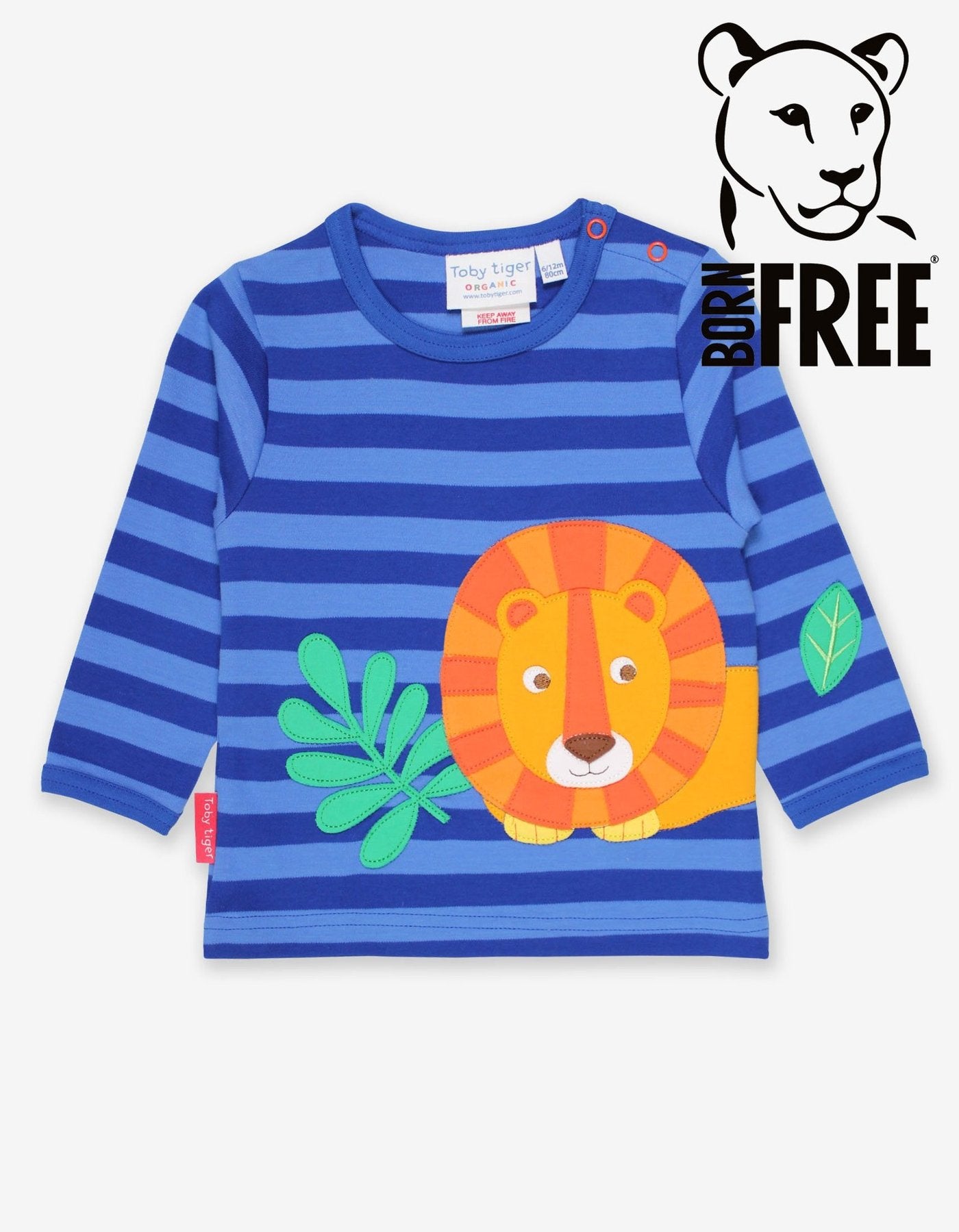 Toby Tiger Blue Striped Lion Born Free Charity T-shirt