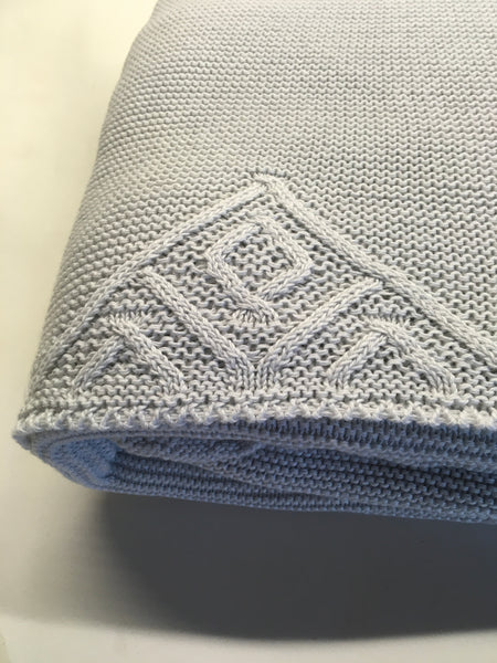 Nico Dingo Grey Cotton Diamond Knit Baby Blanket