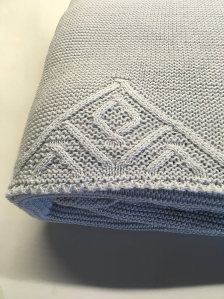 Nico Dingo Grey Cotton Diamond Knit Baby Blanket