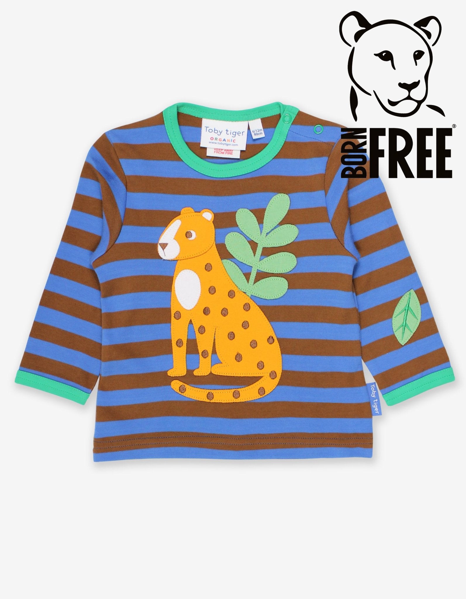 Toby Tiger Blue Striped Leopard Born Free Charity T-shirt