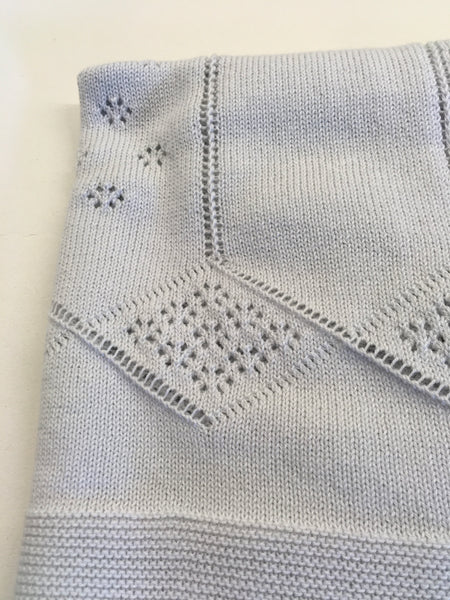 Nico Dingo Grey Cotton Knit Baby Blanket