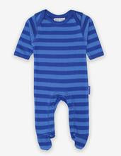Toby Tiger Baby Blue Stripe Footed Sleepsuit