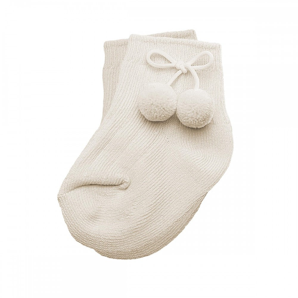 Pex Cream Pom Pom Socks