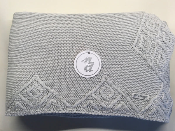 Nico Dingo Grey Cotton Diamond Knit Baby Blanket