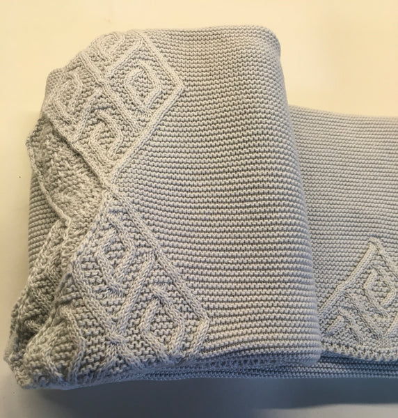 Nico Dingo Grey Cotton Diamond Knit Baby Blanket