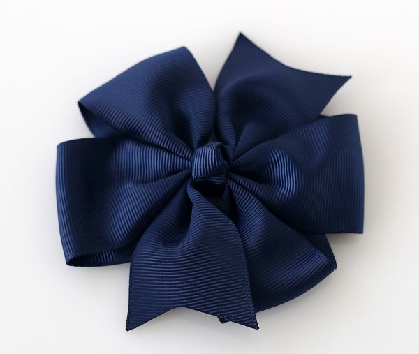 Bowtique Large Navy Blue Pinwheel Bow