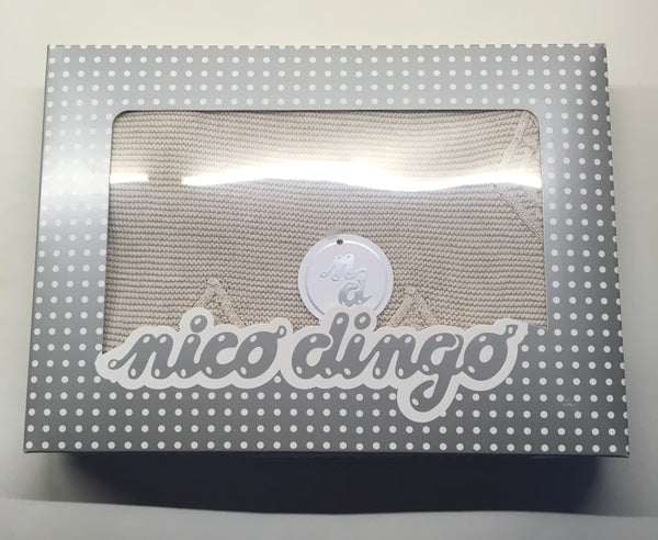 Nico Dingo Ecru Cotton Diamond Knit Baby Blanket