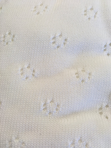 Nico Dingo Cream Frilled  Cotton Knit Baby Blanket