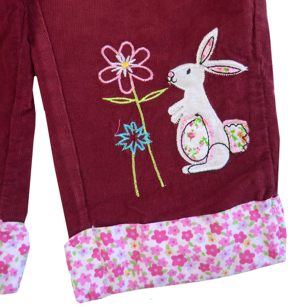 Powell Craft Rabbit Applique Cord Dungarees