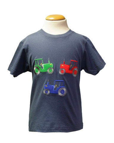 Blue T-shirt With Tractor Trio