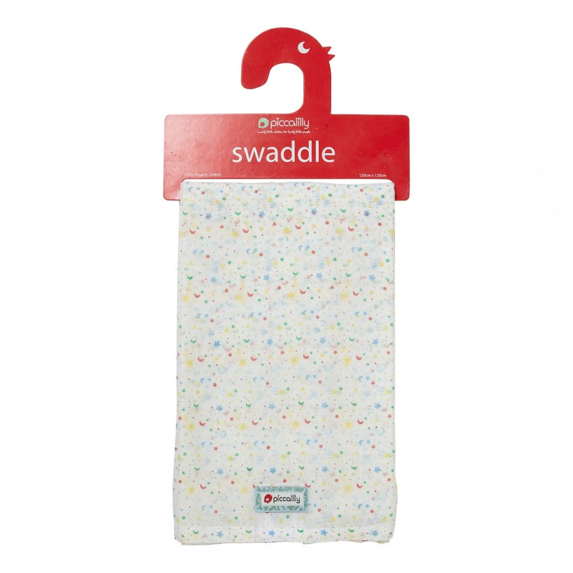 Piccalilly Ditsy Star Muslin Swaddle