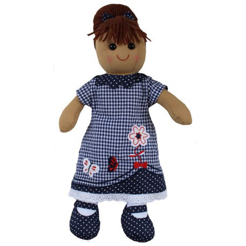 Navy Gingham 40cm Rag Doll