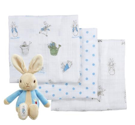 Peter Rabbit Muslins & Toy Gift Set