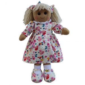 Floral & White Dress 40cm Rag Doll