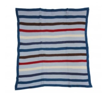 Pitter Patter Striped Cotton Knit Baby Blanket