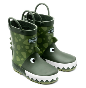 Chipmunks Green Dinosaur Children's Wellies