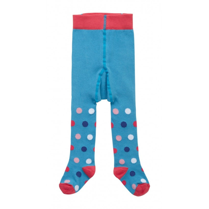 Peacock Blue Polka Dot Baby Tights