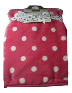 Pitter Patter Pink Polka Dot Fleece Blanket