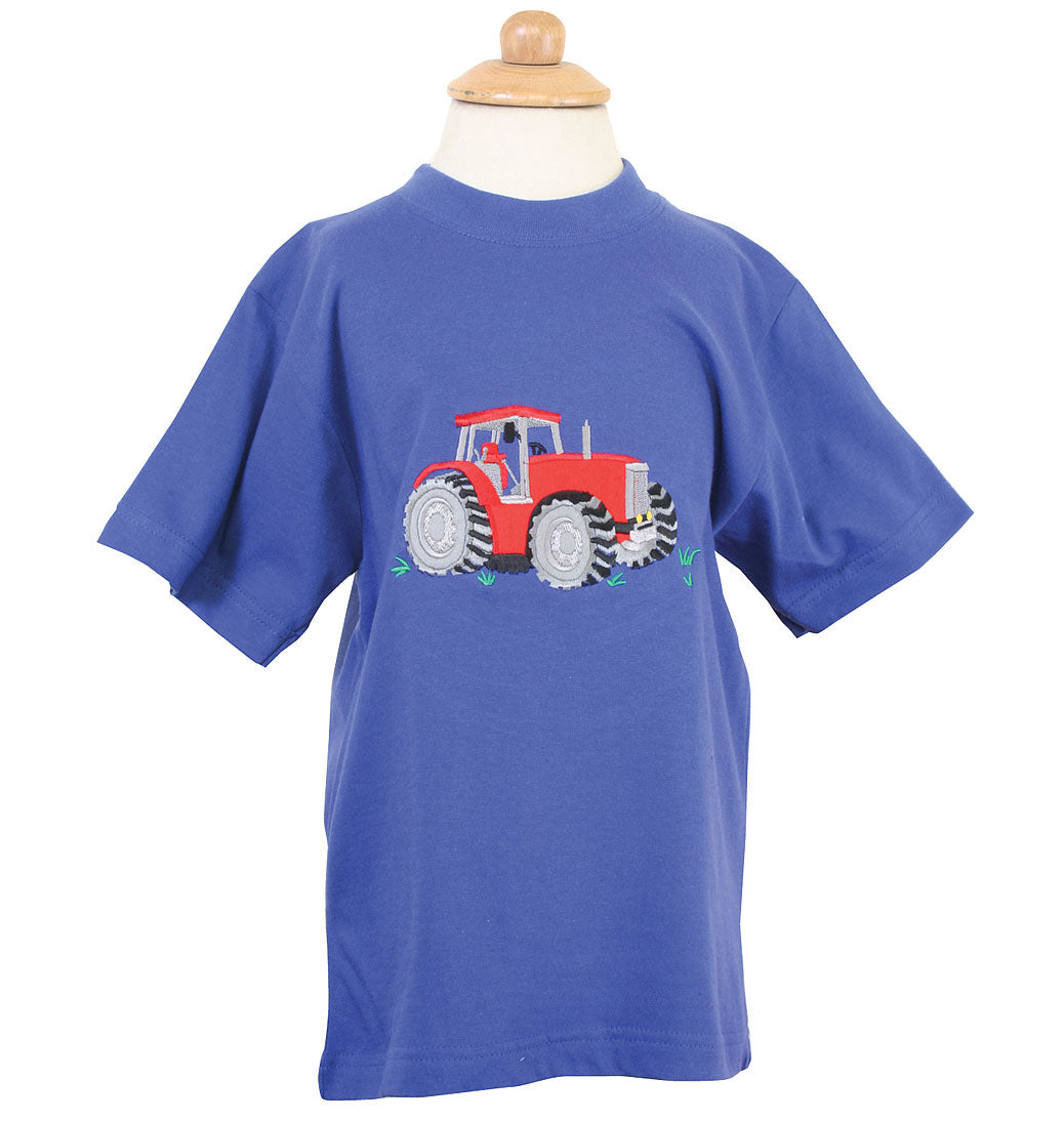 Blue T Shirt With Red Tractor