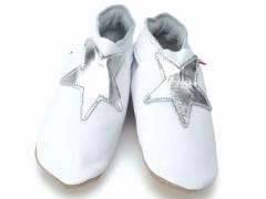 Silver Star Leather Baby Shoes